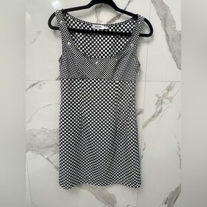 MOSCHINO Black and White Checkered Dress
